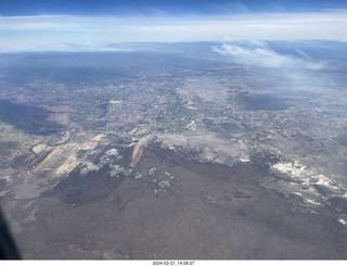 aerial - airline flight to Mexico