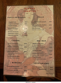 Mexico City menu