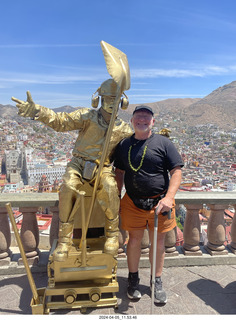 Guanajuato - city view plaza with gold man + Adam