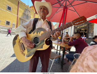 Guanajuato - restaurant musician with his ten-string guitar