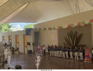 194 a24. town of Tequila - Jose Cuervo Forum - musicians with dazzle display