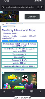 28 a24. Monterrey weather (where we had TWO go-arounds before landing)