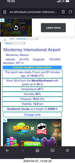 Monterrey weather (where we had TWO go-arounds before landing)