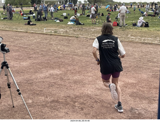 Torreon eclipse day - Gwyneth Hueter running