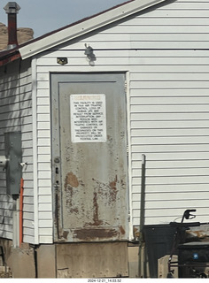 Utah - Hanksville Airport (HVE) - FAA warning door