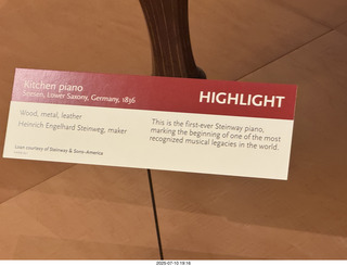 Musical Instrument Museum - the very first Steinway piano sign