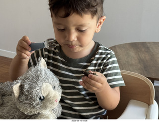 Midtown Manhattan apartment - Anthony Jr. and his toy cat