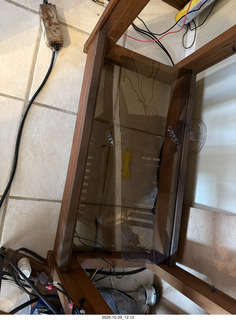 cat Potato broke my audio shelf