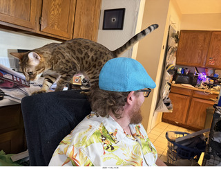 Adam on Halloween with Pickle on my shoulders