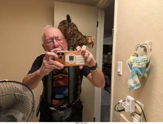 cat Pickle on my shoulder