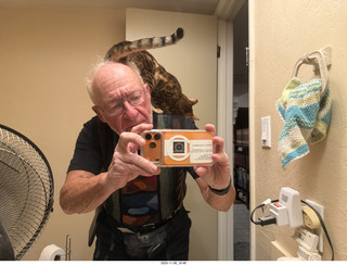 cat Pickle on my shoulder