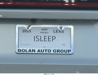 140 a2p. strange ISLEEP license plate