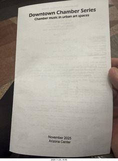 Downtown Chamber Series program