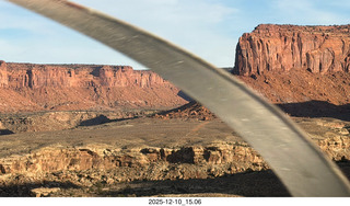 127 a2q. Utah - aerial - Happy Canyon landing with prop