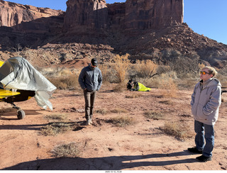 28 a2q. Utah - Mineral Canyon airstrip - yellow Husky NII8WY pilot and Tyler