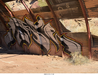 199 a2q. Utah -  Mineral Canyon hike - building with graffiti