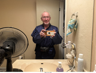 before concert, cat Pickle on my back