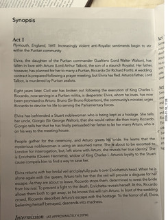 78 a2r. New York City - Manhattan - Lincoln Center  - Metropolitan Opera - I Puritani - program