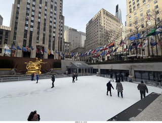 New York City - Manhattan - Rockafeller Center - ice skating rink with Prometheus