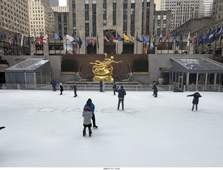 New York City - Manhattan - Rockafeller Center - ice skating rink with Prometheus