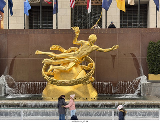 New York City - Manhattan - Rockafeller Center - ice skating rink with Prometheus