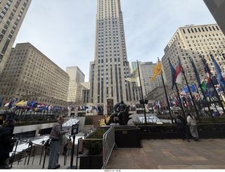 New York City - Manhattan - Rockafeller Center - ice skating rink with Prometheus