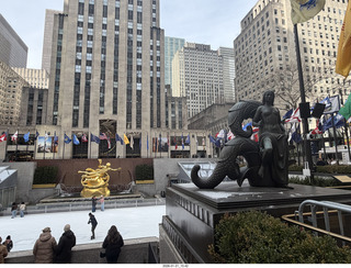 New York City - Manhattan - Rockafeller Center - ice skating rink with Prometheus