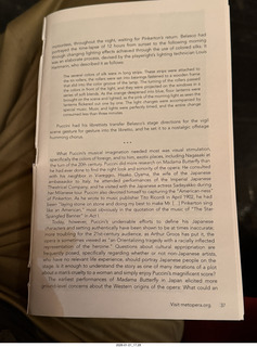 43 a2r. New York City - Manhattan - Metropolitan Opera Madama Butterfly - program
