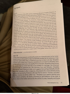 48 a2r. New York City - Manhattan - Metropolitan Opera Madama Butterfly - program