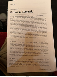 50 a2r. New York City - Manhattan - Metropolitan Opera Madama Butterfly - program
