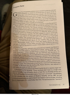 52 a2r. New York City - Manhattan - Metropolitan Opera Madama Butterfly - program