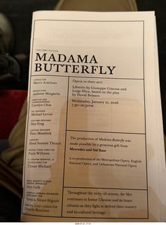 53 a2r. New York City - Manhattan - Metropolitan Opera Madama Butterfly - program