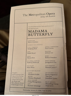 54 a2r. New York City - Manhattan - Metropolitan Opera Madama Butterfly - program