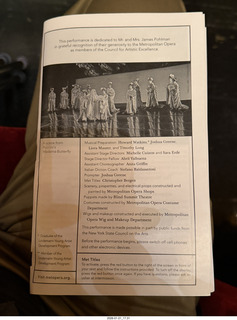 57 a2r. New York City - Manhattan - Metropolitan Opera Madama Butterfly - program