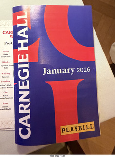 59 a2r. New York City - Manhattan - Carnegie Hall program (not my show)
