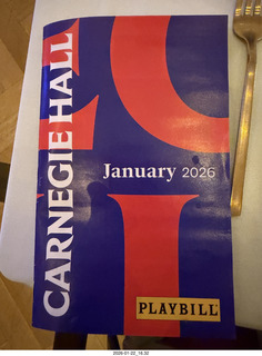 61 a2r. New York City - Manhattan - Carnegie Hall program