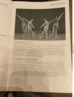 76 a2r. New York City - Manhattan - New York Ballet - program