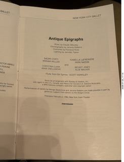 81 a2r. New York City - Manhattan - New York Ballet program