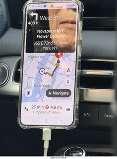 New York City - Uber driver display
