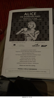 11 a2s. Ballet Arizona - Alice in Wonderland program
