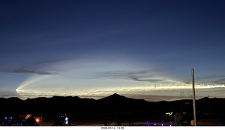 235 a2s. Arizona Flying Circus - night - Elon Musk launch contrail