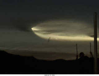 237 a2s. Arizona Flying Circus - night - Elon Musk launch contrail