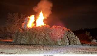 348 a2s. Arizona Flying Circus - night - Christmas trees under attack on fire