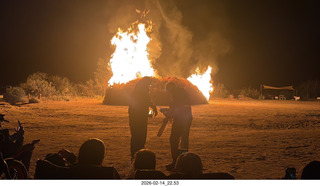 351 a2s. Arizona Flying Circus - night - Christmas trees on fire