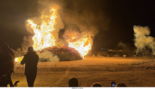 358 a2s. Arizona Flying Circus - night - Christmas trees on fire