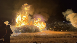 359 a2s. Arizona Flying Circus - night - Christmas trees on fire