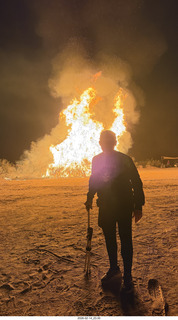 Arizona Flying Circus - night - Christmas trees on fire - Adam