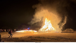 395 a2s. Arizona Flying Circus - night - Christmas trees on fire - helper - flamethrower