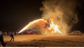 396 a2s. Arizona Flying Circus - night - Christmas trees on fire - helper - flamethrower