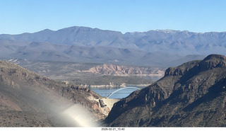 aerial - Salt River to grapevine - bridge over dam